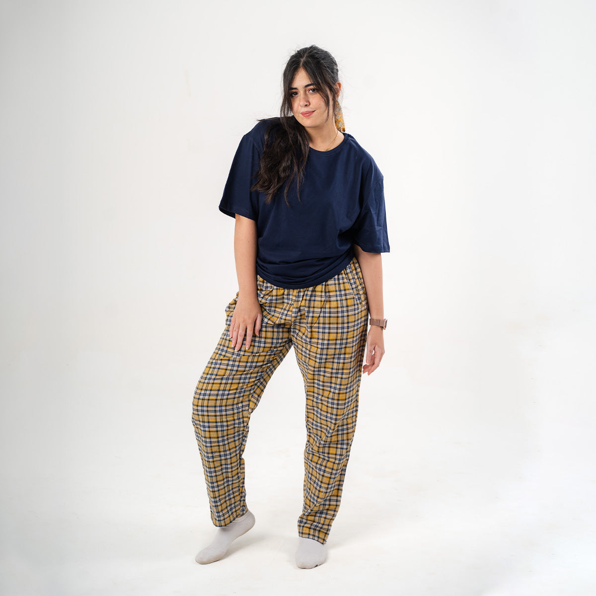 Yellow Plaid Pyjama Pants set
