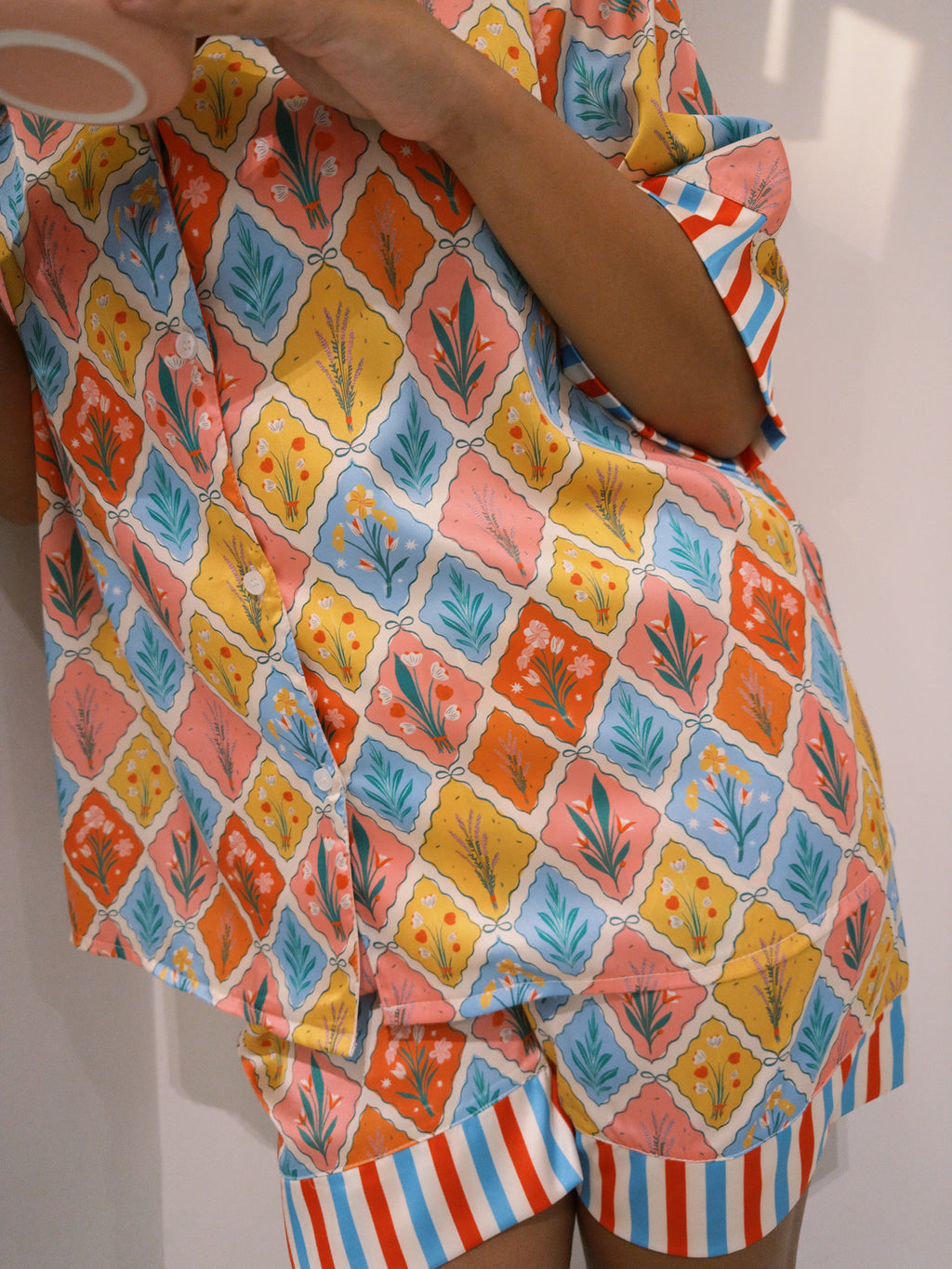 Bloom Tiles Oversized PJ Shorts
