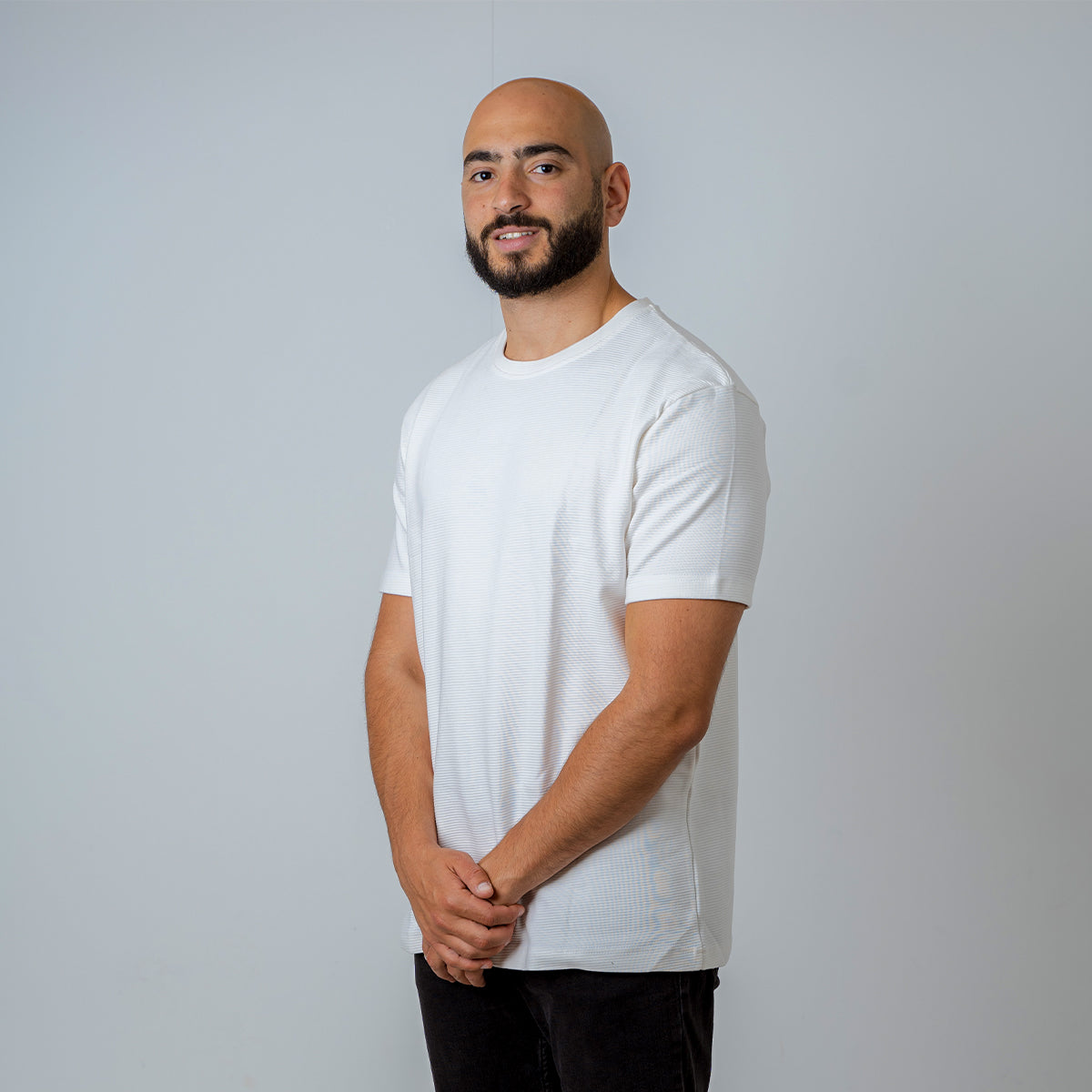 WHITE RIBBED TEE Main image